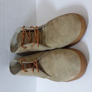 CLAE men's suede boots size 11.5 cream lace up style